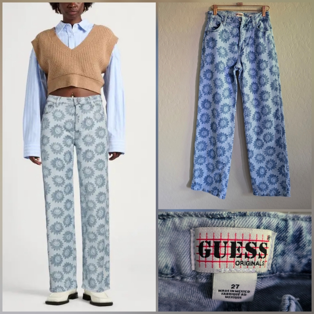 Guess Originals Daisy Wide-leg Jeans Light blue wash Size 27